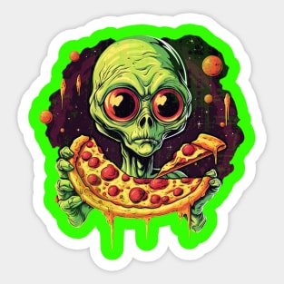 Alien & Pizza Sticker